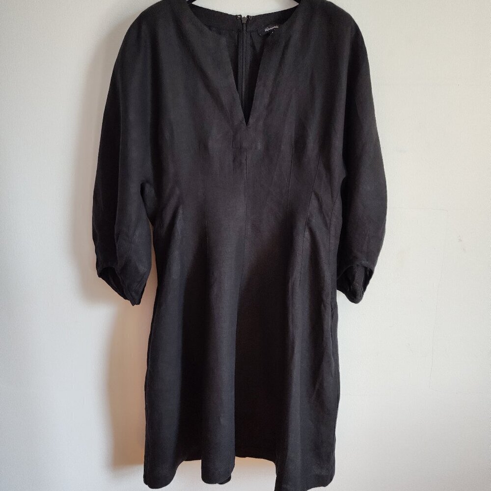 Madewell Black Mini Dress with V-Notch
